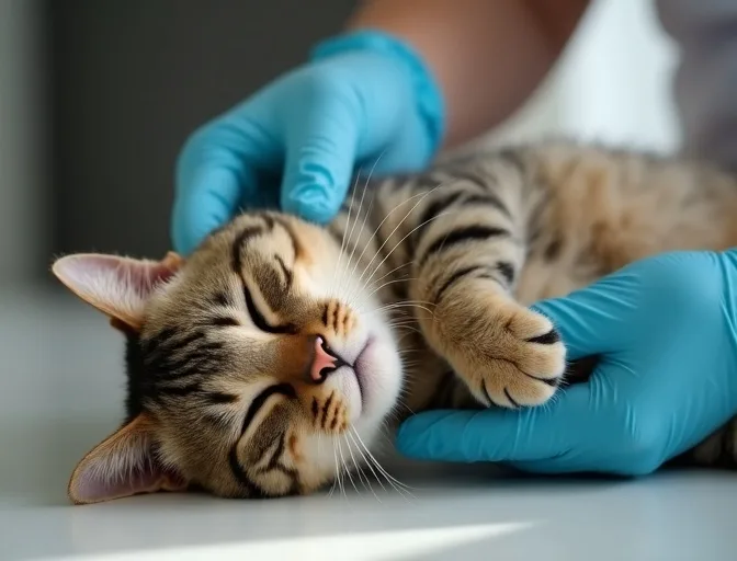 Specialist carefully handling a deceased cat with dignity in Vermont